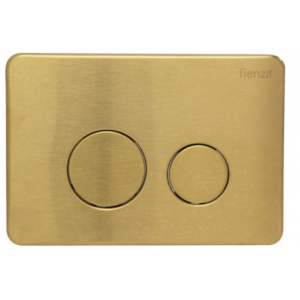 R&T PVD Urban Brass Round Button Flush Plate